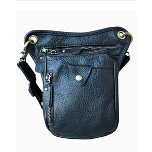 NWT Cowhide Crossbody Shoulder Bag Fanny Pack Leg Bag Roma Leathers